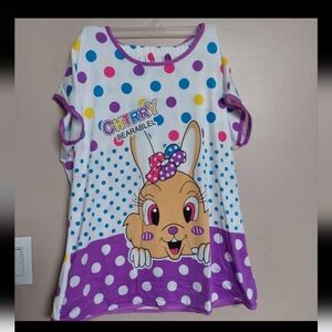 NWT Med, Purple Blue Red Pink Green or Black Polka Dot, Sleep Shirt/Short Set